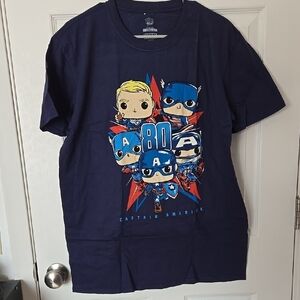 Marvel Navy Blue Captain America Short Sleeve Tee